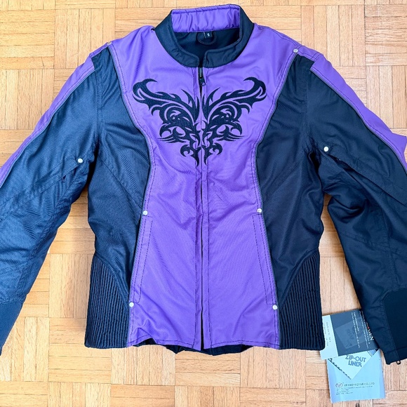 NexGen Women’s CE Armored Motorcycle Jacket. S Purple/Black | Vented, Reflective - Picture 4 of 16